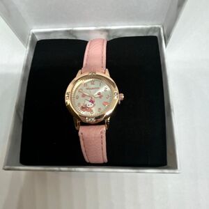 Hello Kitty Pink Watch Rose Gold Tone Crystal Bezel w/ Box NEW